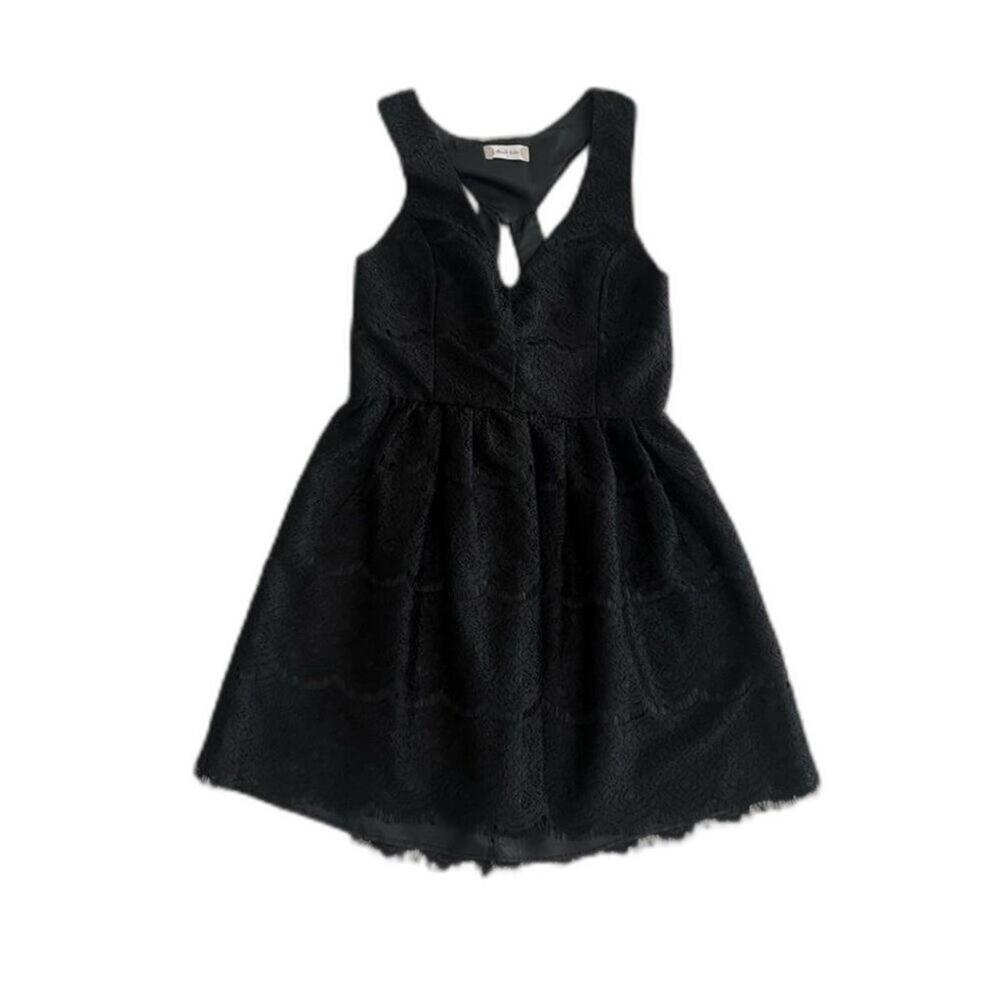 *Altar'd State Chic Black Lace Dress Keyhole Womens Size Large Chic Feminine - Picture 2 of 13